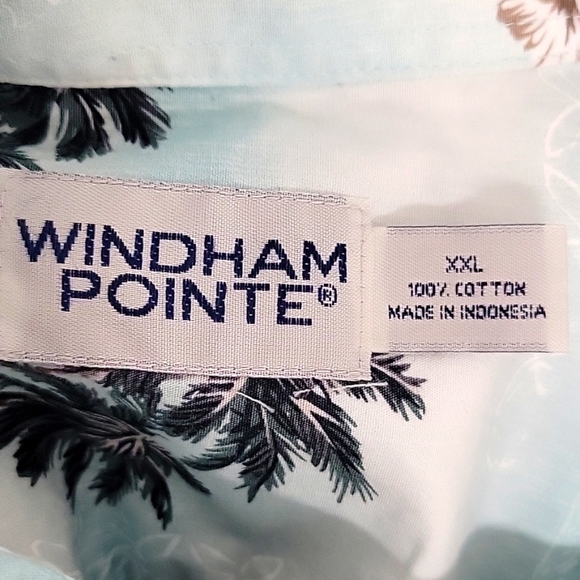 Windham Pointe Hawaiian Men's Shirt Short Sleeves Palm Trees Size XXL - Picture 7 of 8
